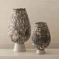 GLOBAL VIEWS CRACKLED FOOTED VASE - Decorative Accents