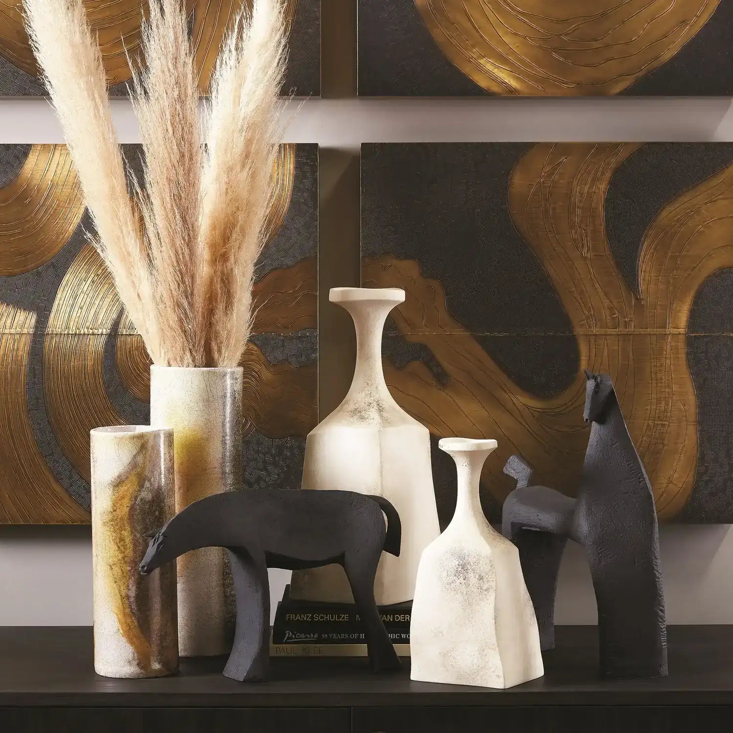 GLOBAL VIEWS GOLDEN RAKU VASE - Decorative Accents