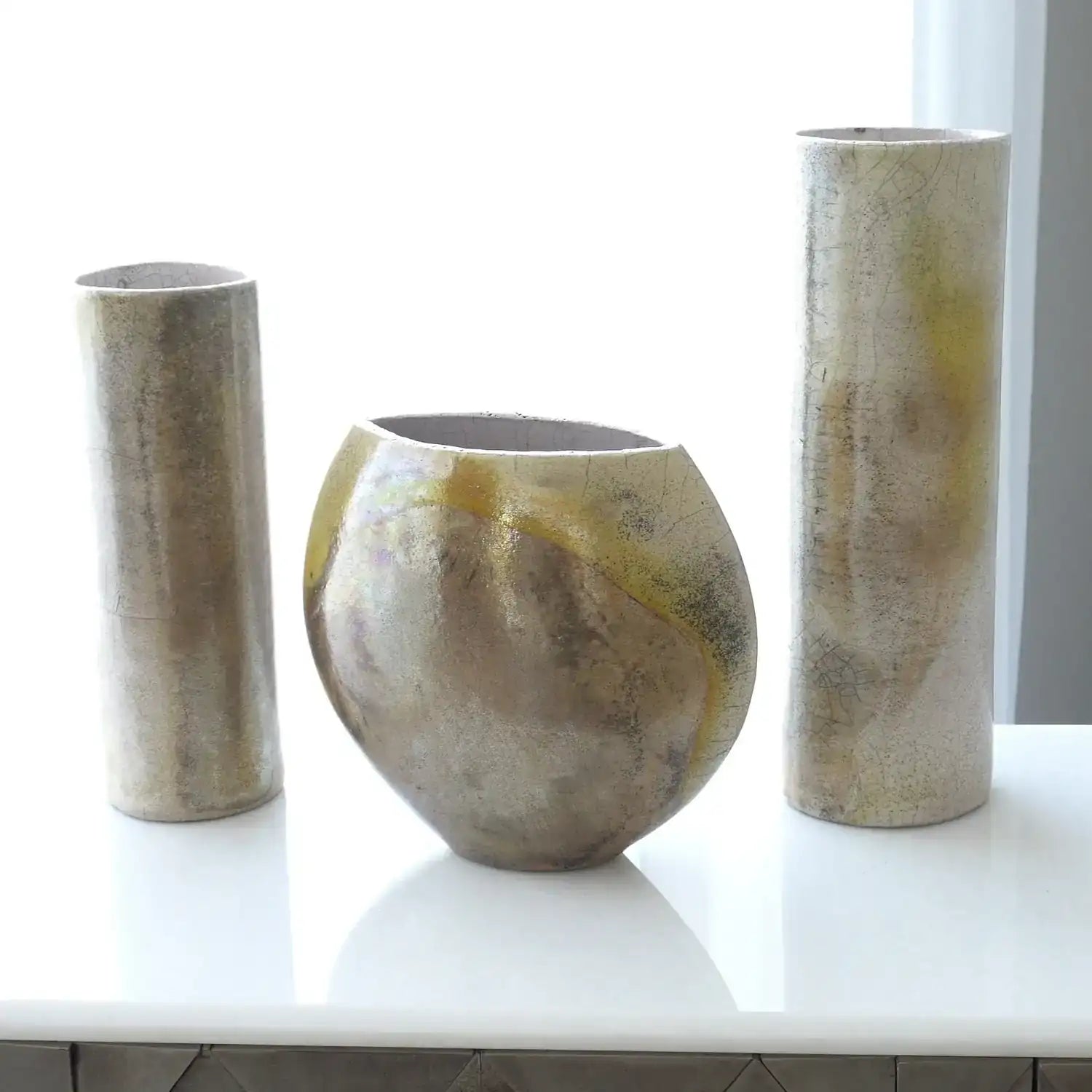 GLOBAL VIEWS GOLDEN RAKU VASE - Decorative Accents
