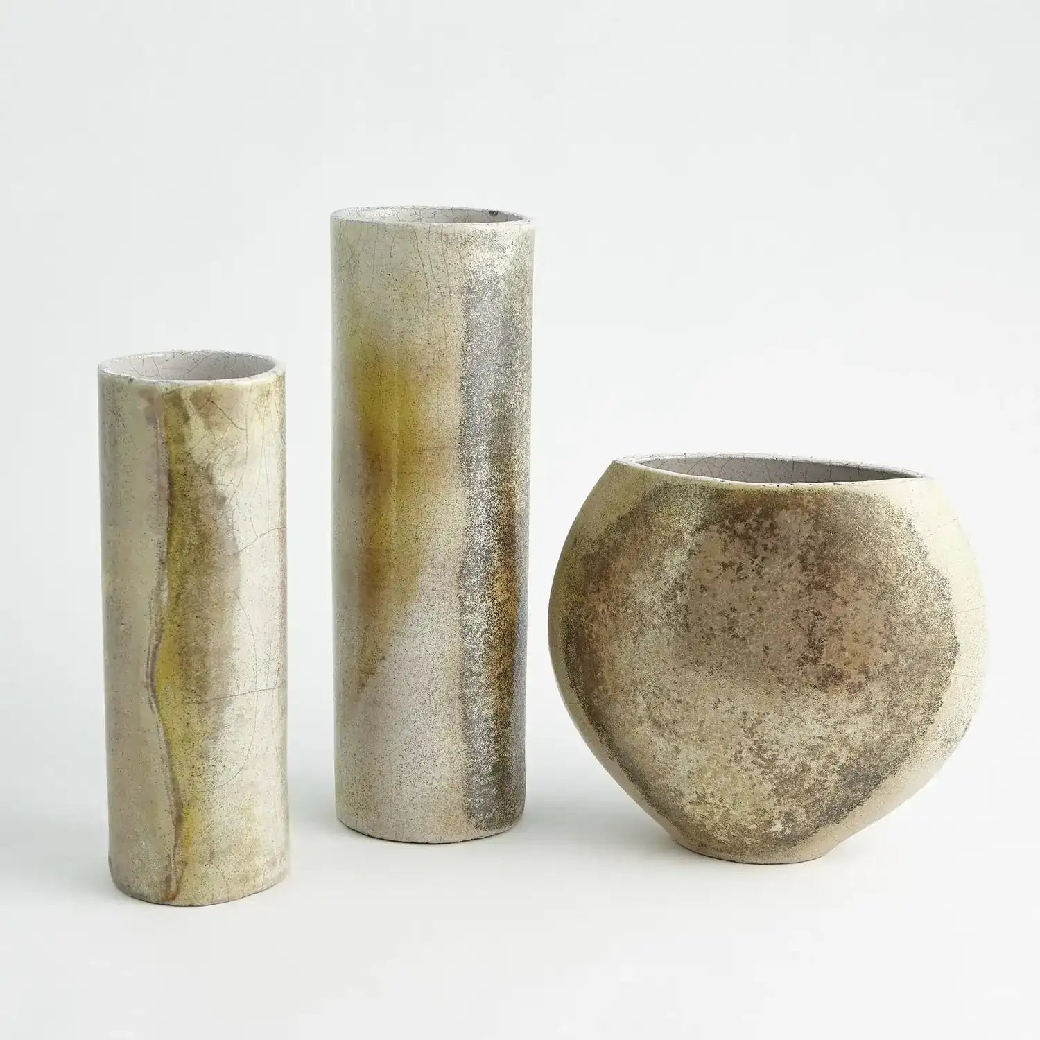 GLOBAL VIEWS GOLDEN RAKU VASE - Decorative Accents