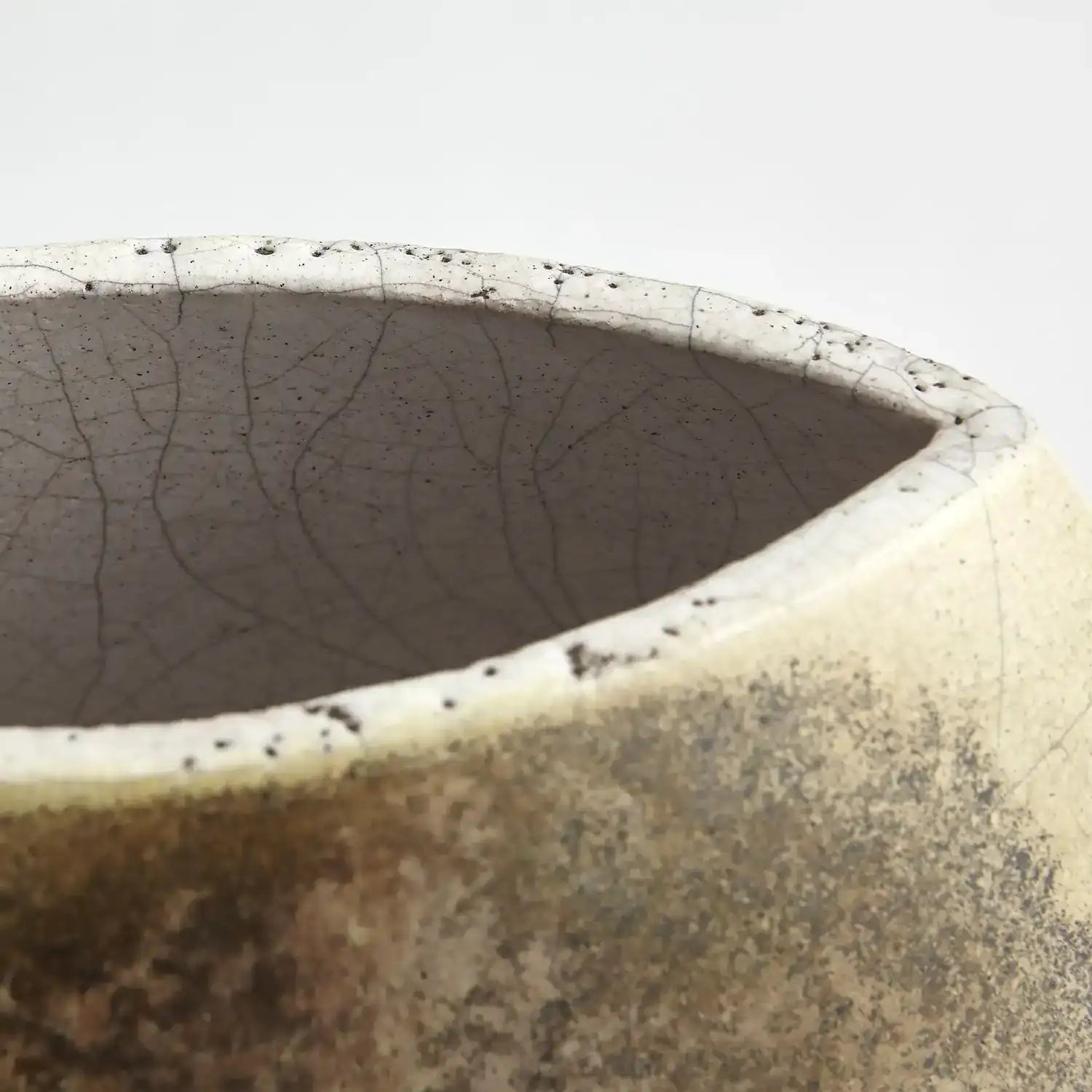 GLOBAL VIEWS GOLDEN RAKU FLAT ROUND VASE - Decorative Accents