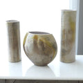 GLOBAL VIEWS GOLDEN RAKU FLAT ROUND VASE - Decorative Accents