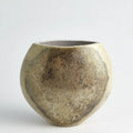 GLOBAL VIEWS GOLDEN RAKU FLAT ROUND VASE - Decorative Accents