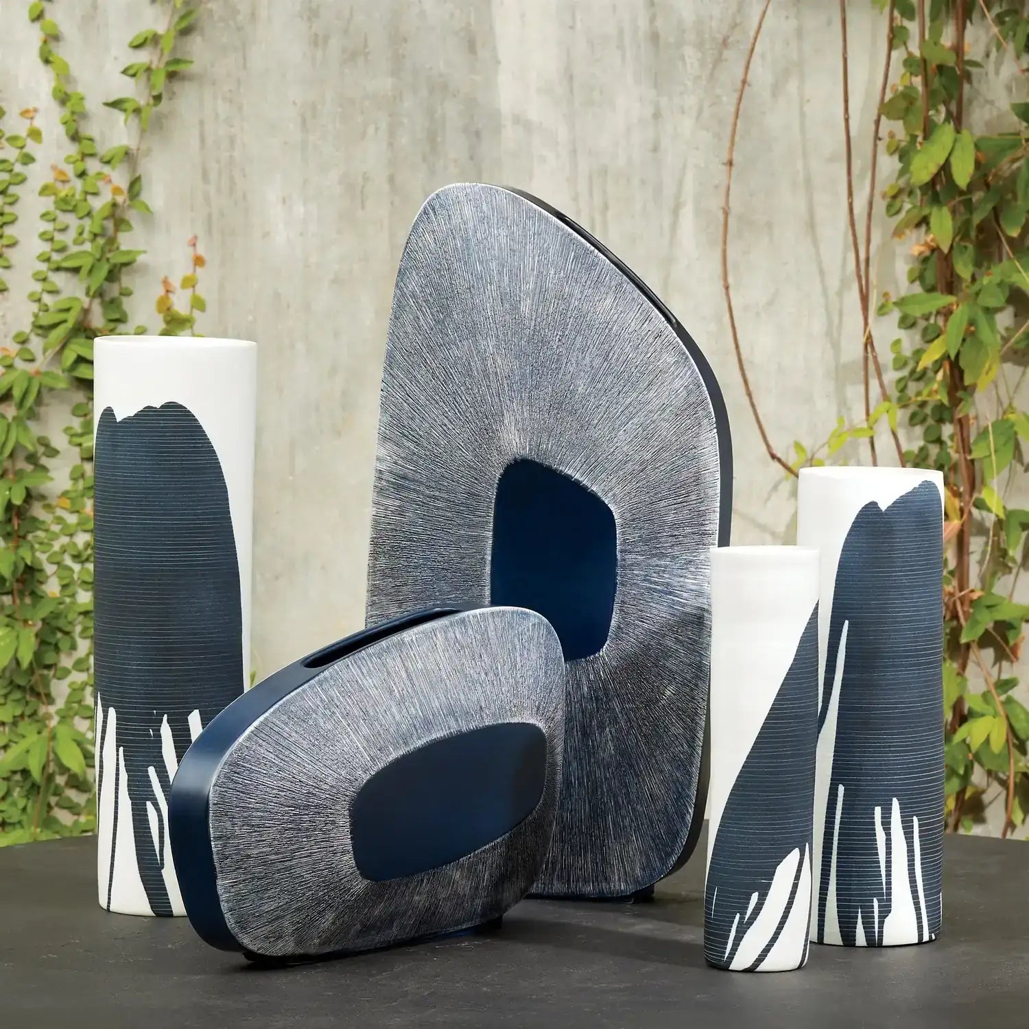 GLOBAL VIEWS OFFSET SQUARE SCRATCH VASE - Decorative Accents
