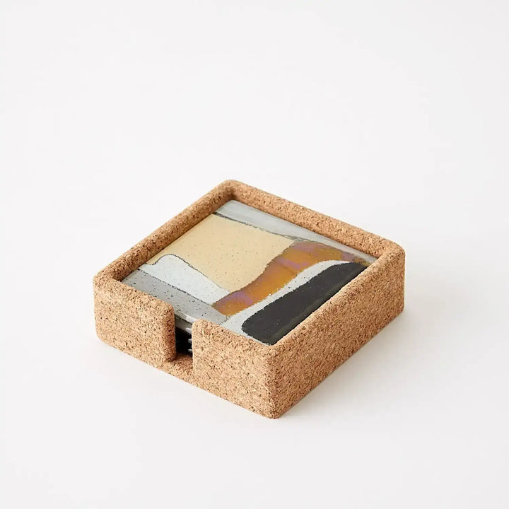 GLOBAL VIEWS CASHMERE GLASS COASTER SET - Art