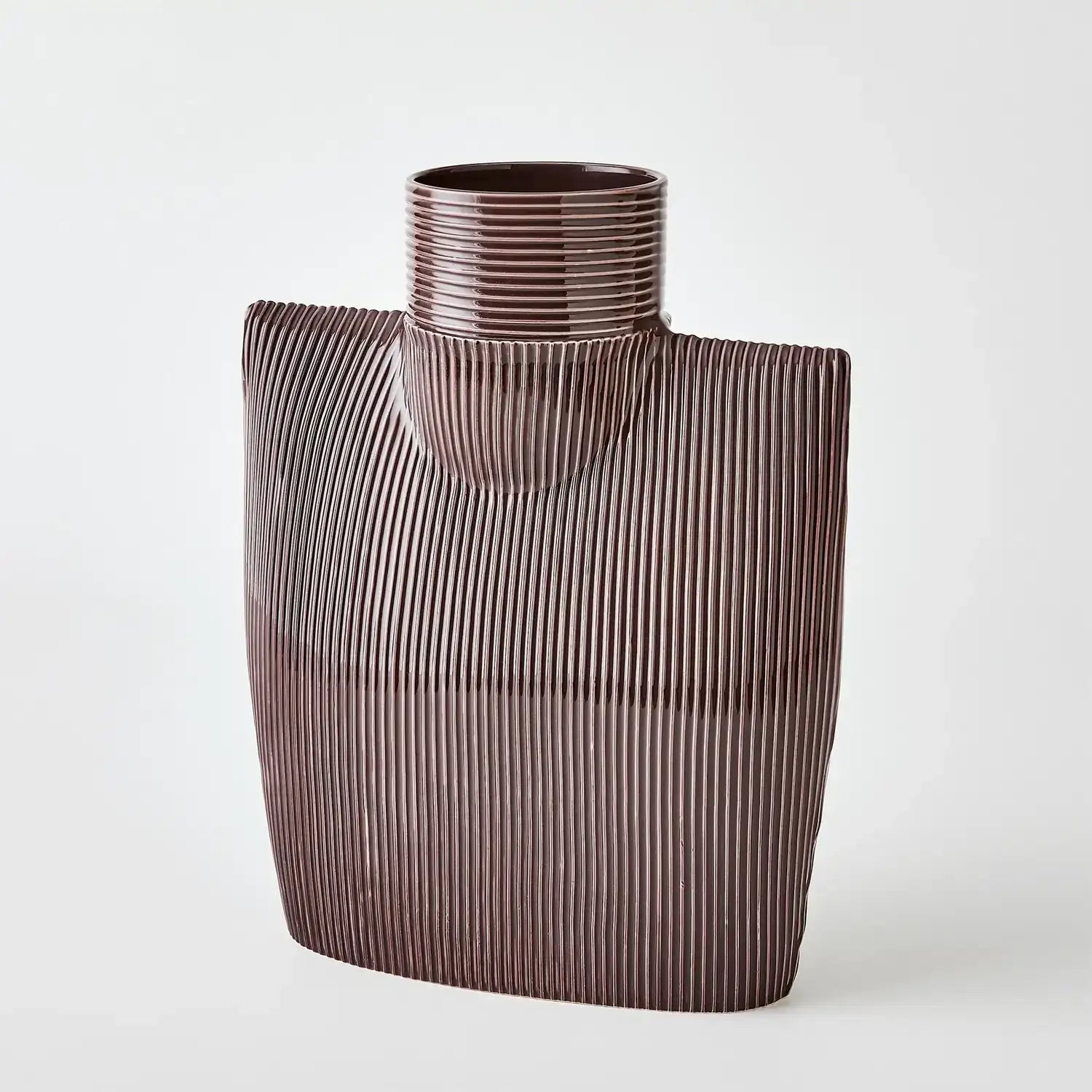 GLOBAL VIEWS RIBBED COLLAR VASE - Decorative Accents