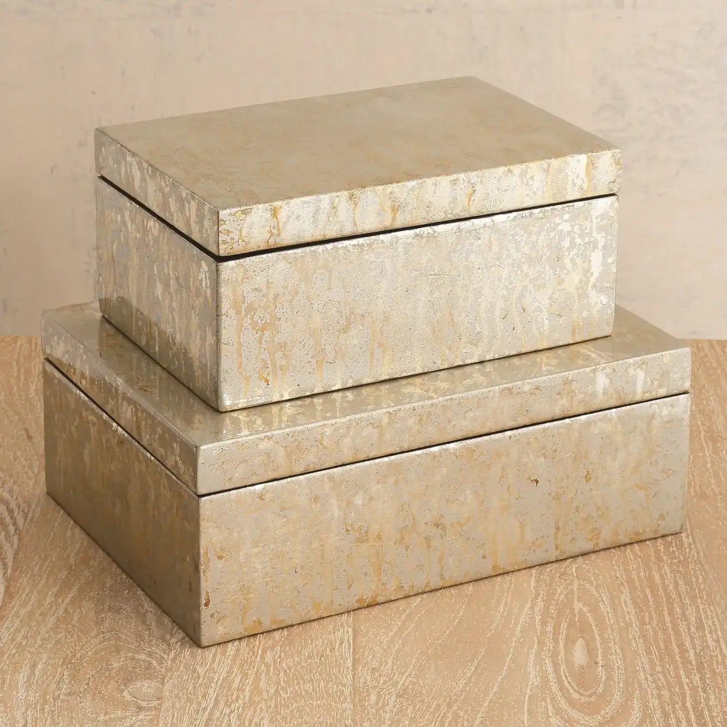 GLOBAL VIEWS CHAMPAGNE SILVER LEAF BOX - Decorative Accents