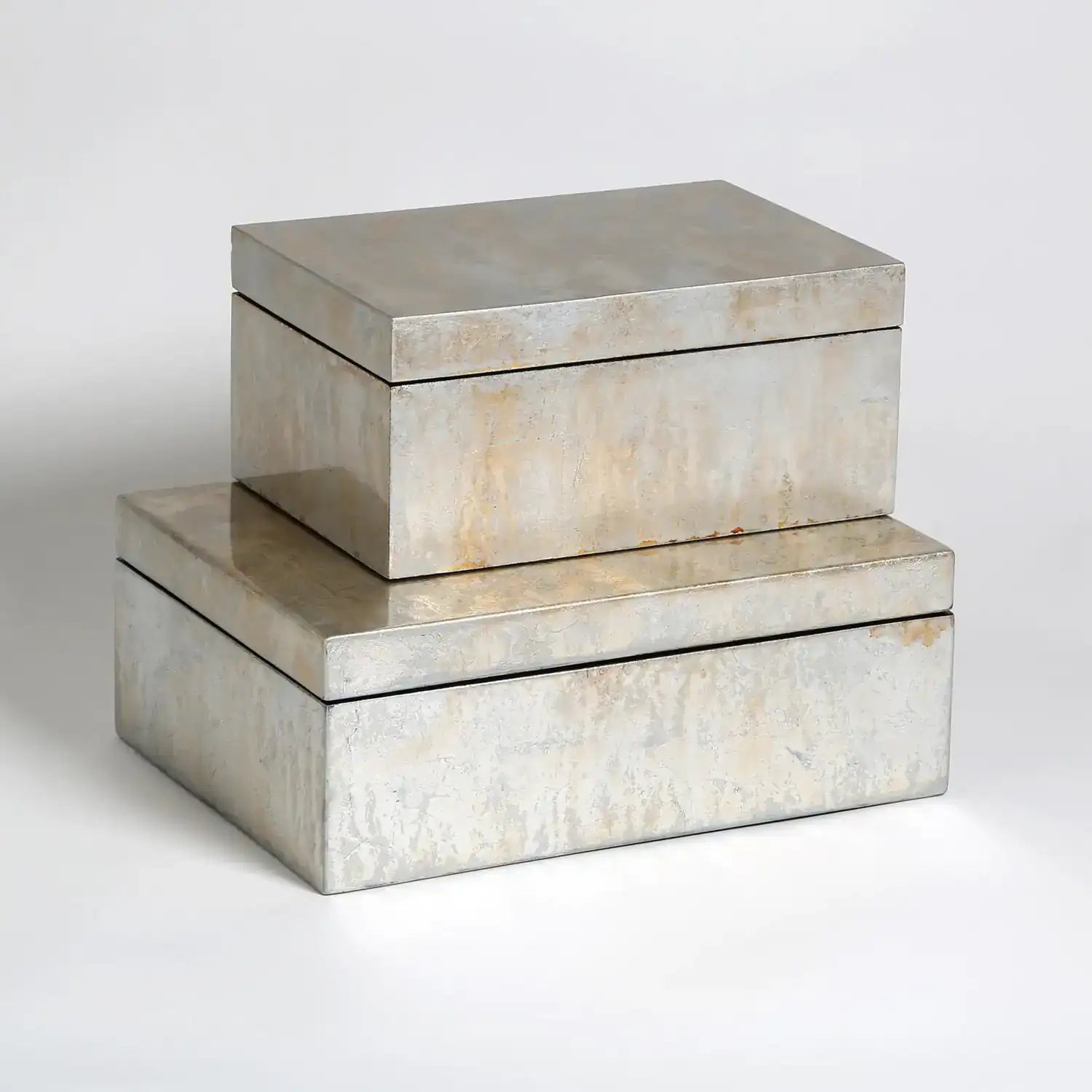 GLOBAL VIEWS CHAMPAGNE SILVER LEAF BOX - Decorative Accents
