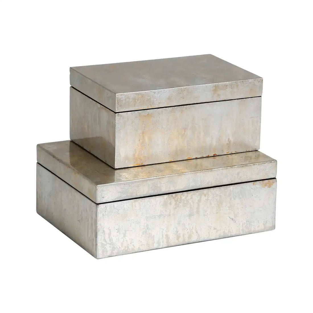 GLOBAL VIEWS CHAMPAGNE SILVER LEAF BOX - Decorative Accents