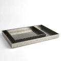 GLOBAL VIEWS GUNMETAL SILVER LEAF RECTANGLE TRAY - Decorative Accents
