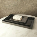 GLOBAL VIEWS GUNMETAL SILVER LEAF RECTANGLE TRAY - Decorative Accents