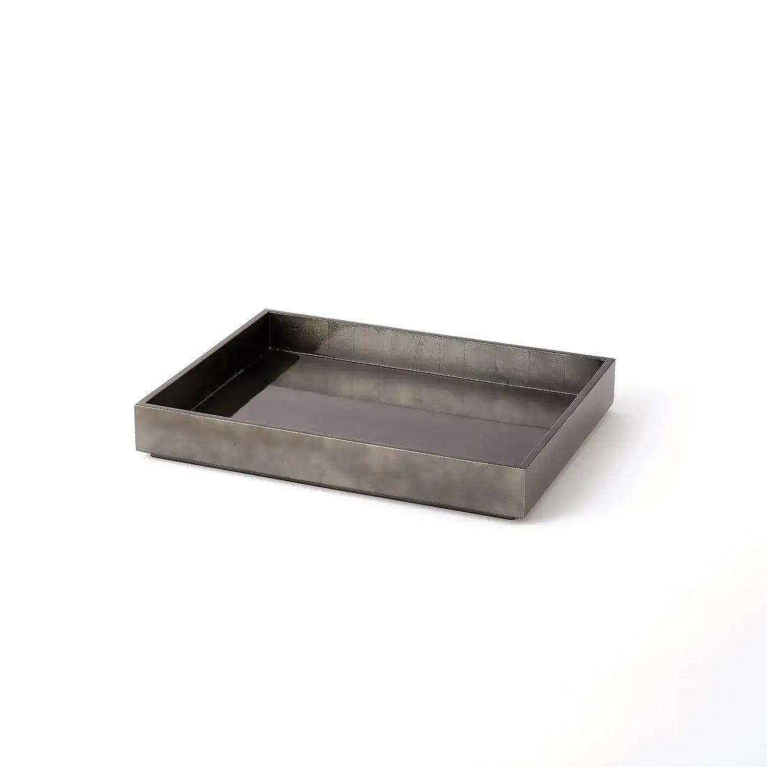 GLOBAL VIEWS GUNMETAL SILVER LEAF RECTANGLE TRAY - Decorative Accents