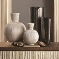 GLOBAL VIEWS FURROW SPHERE VASE - Decorative Accents