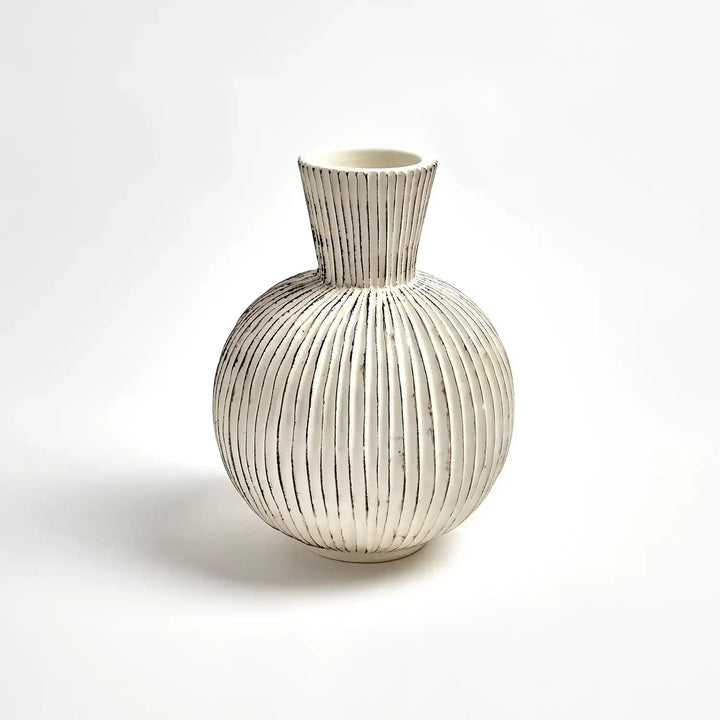 GLOBAL VIEWS FURROW SPHERE VASE - Decorative Accents