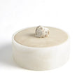 GLOBAL VIEWS ALABASTER ROUND BOX W/ROCK FINIAL - Decorative Accents