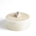 GLOBAL VIEWS ALABASTER ROUND BOX W/ROCK FINIAL - Decorative Accents