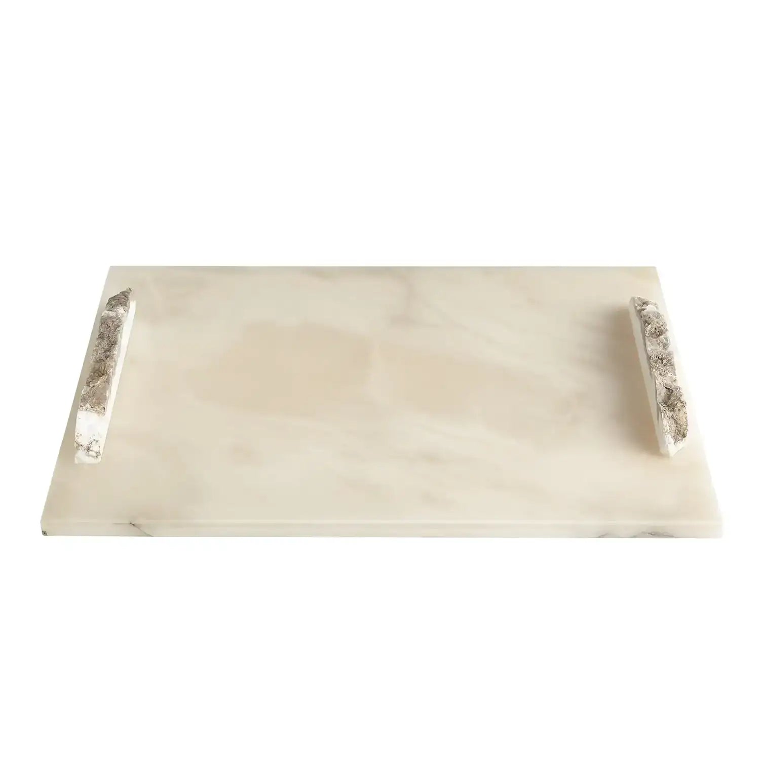 GLOBAL VIEWS ALABASTER RECTANGLE TRAY W/ROCK HANDLES - Decorative Accents