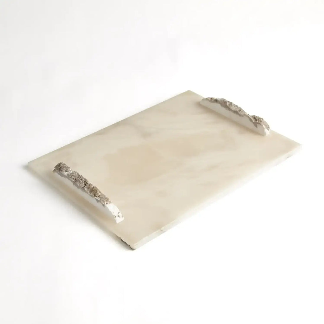 GLOBAL VIEWS ALABASTER RECTANGLE TRAY W/ROCK HANDLES - Decorative Accents