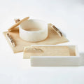 GLOBAL VIEWS ALABASTER RECTANGLE TRAY W/ROCK HANDLES - Decorative Accents
