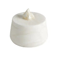 GLOBAL VIEWS ALABASTER TAPERED ROUND BOX W/ROCK FINIAL - Decorative Accents