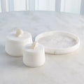 GLOBAL VIEWS ALABASTER TAPERED ROUND BOX W/ROCK FINIAL - Decorative Accents