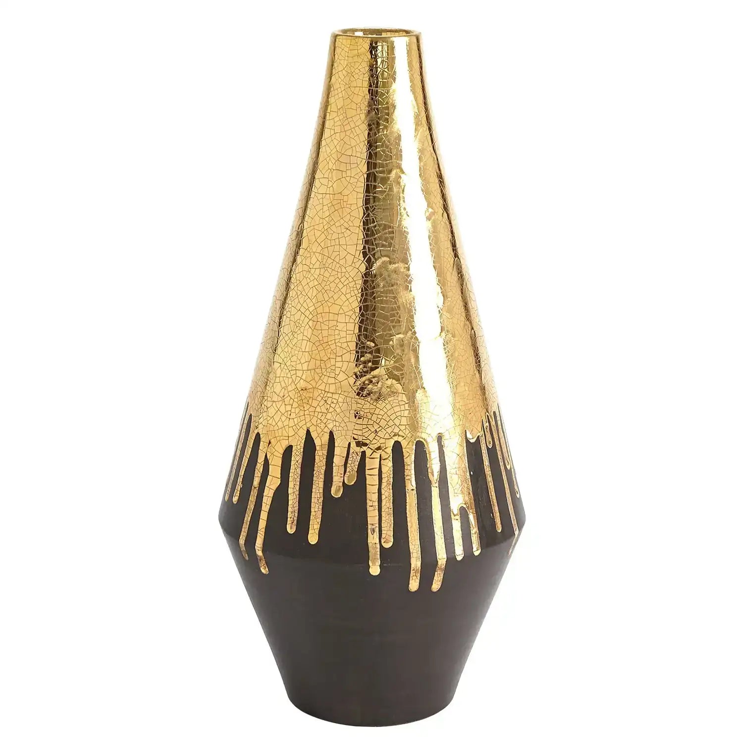 GLOBAL VIEWS GOLD DRIP VASE - Decorative Accents