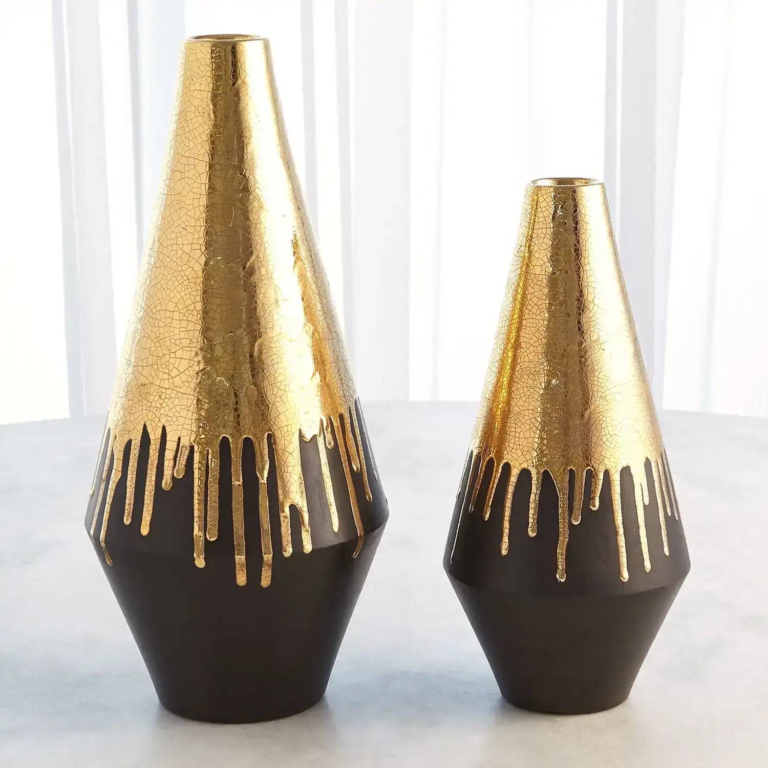 GLOBAL VIEWS GOLD DRIP VASE - Decorative Accents