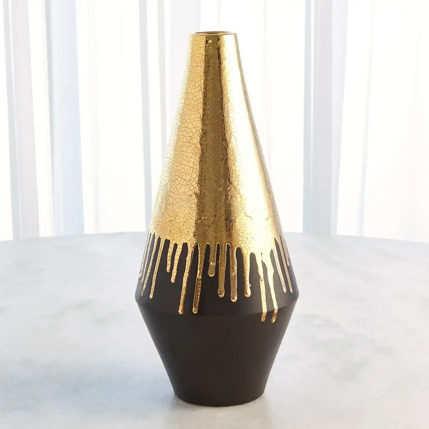 GLOBAL VIEWS GOLD DRIP VASE - Decorative Accents