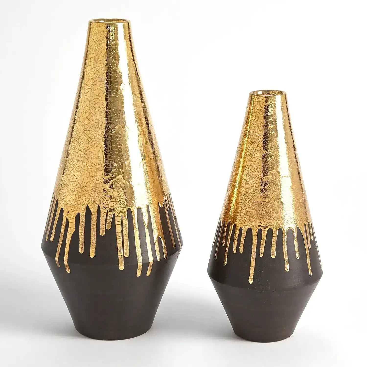 GLOBAL VIEWS GOLD DRIP VASE - Decorative Accents