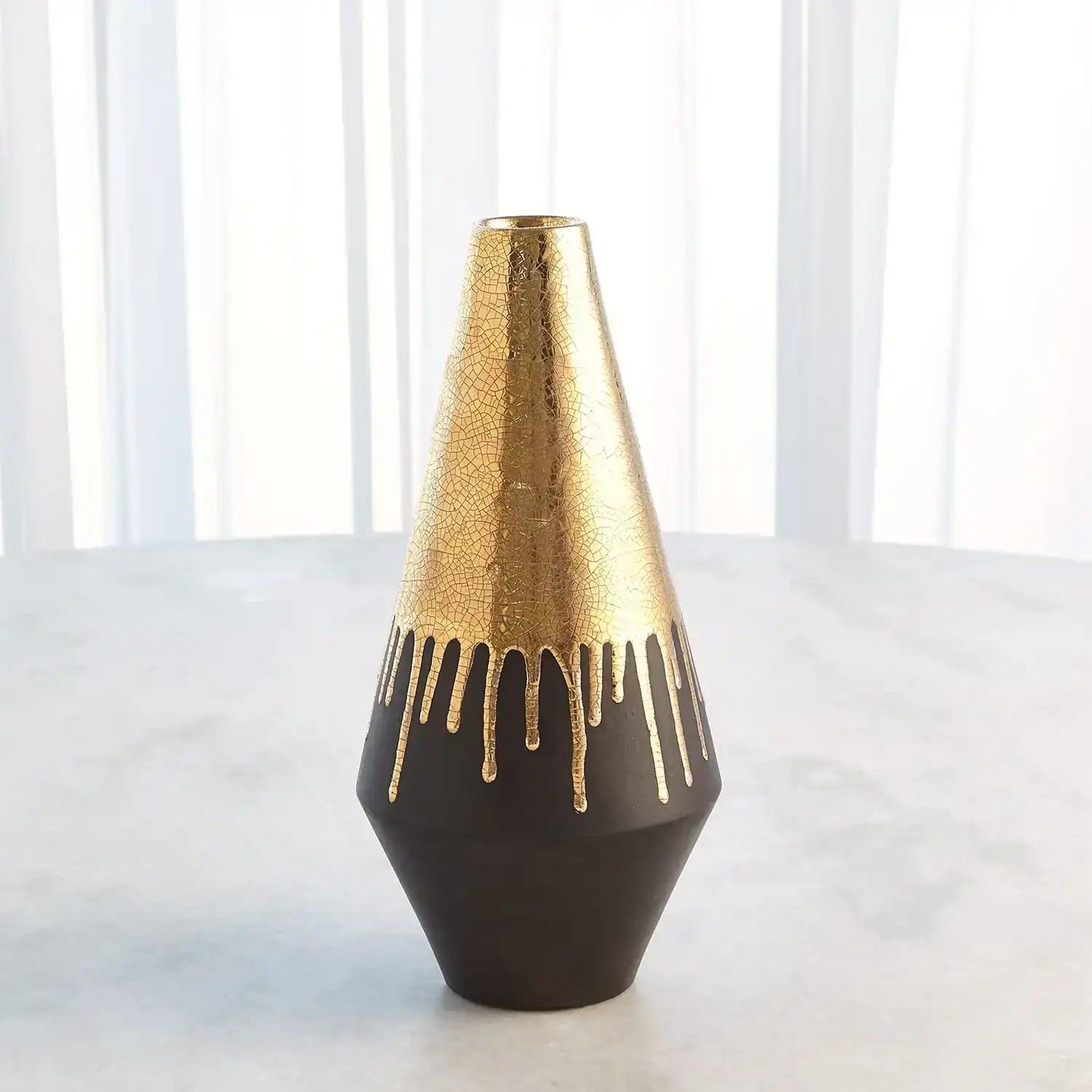 GLOBAL VIEWS GOLD DRIP VASE - Decorative Accents