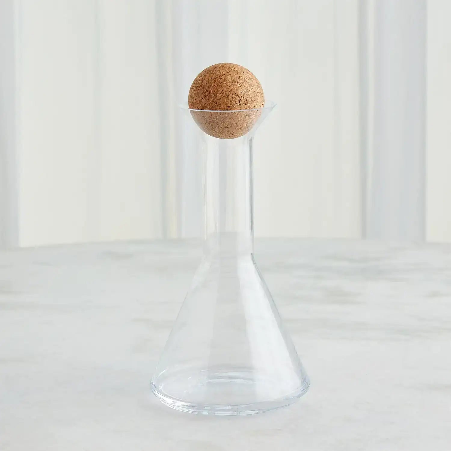GLOBAL VIEWS CHEMISTRY TRIANGLE DECANTER W/CORK STOPPER - Decorative Accents