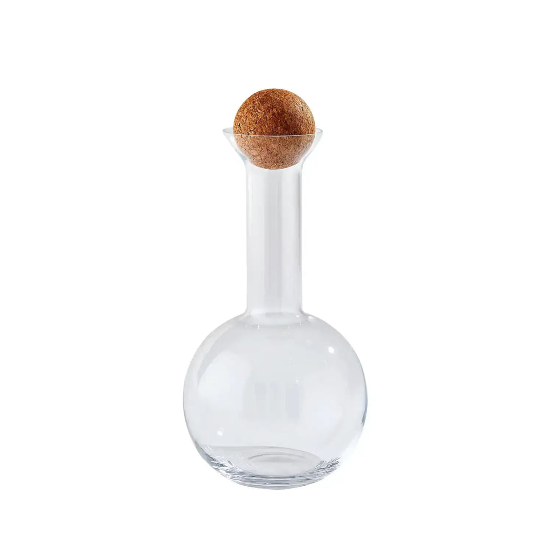 GLOBAL VIEWS CHEMISTRY ROUND DECANTER W/CORK STOPPER - Decorative Accents