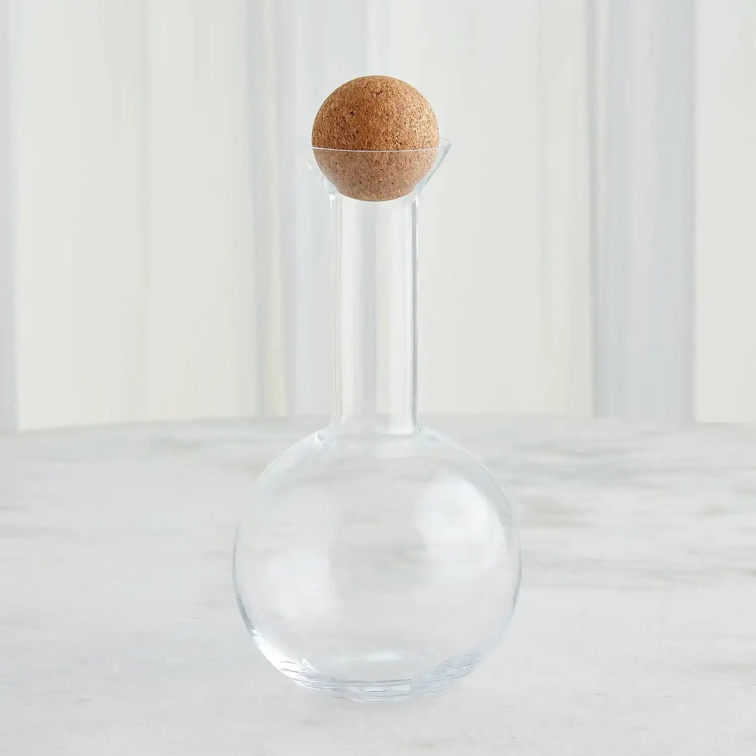 GLOBAL VIEWS CHEMISTRY ROUND DECANTER W/CORK STOPPER - Decorative Accents