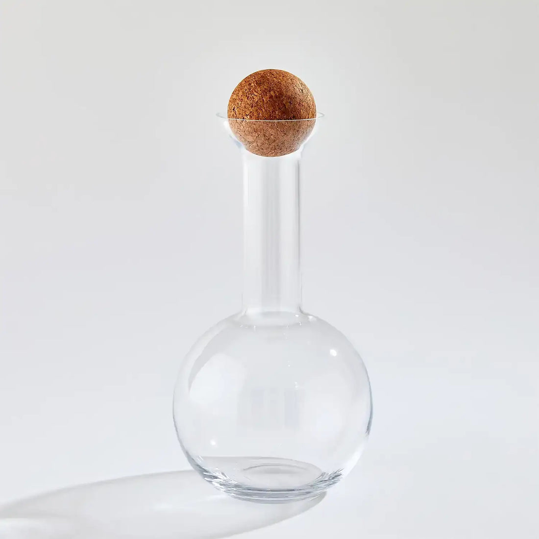 GLOBAL VIEWS CHEMISTRY ROUND DECANTER W/CORK STOPPER - Decorative Accents