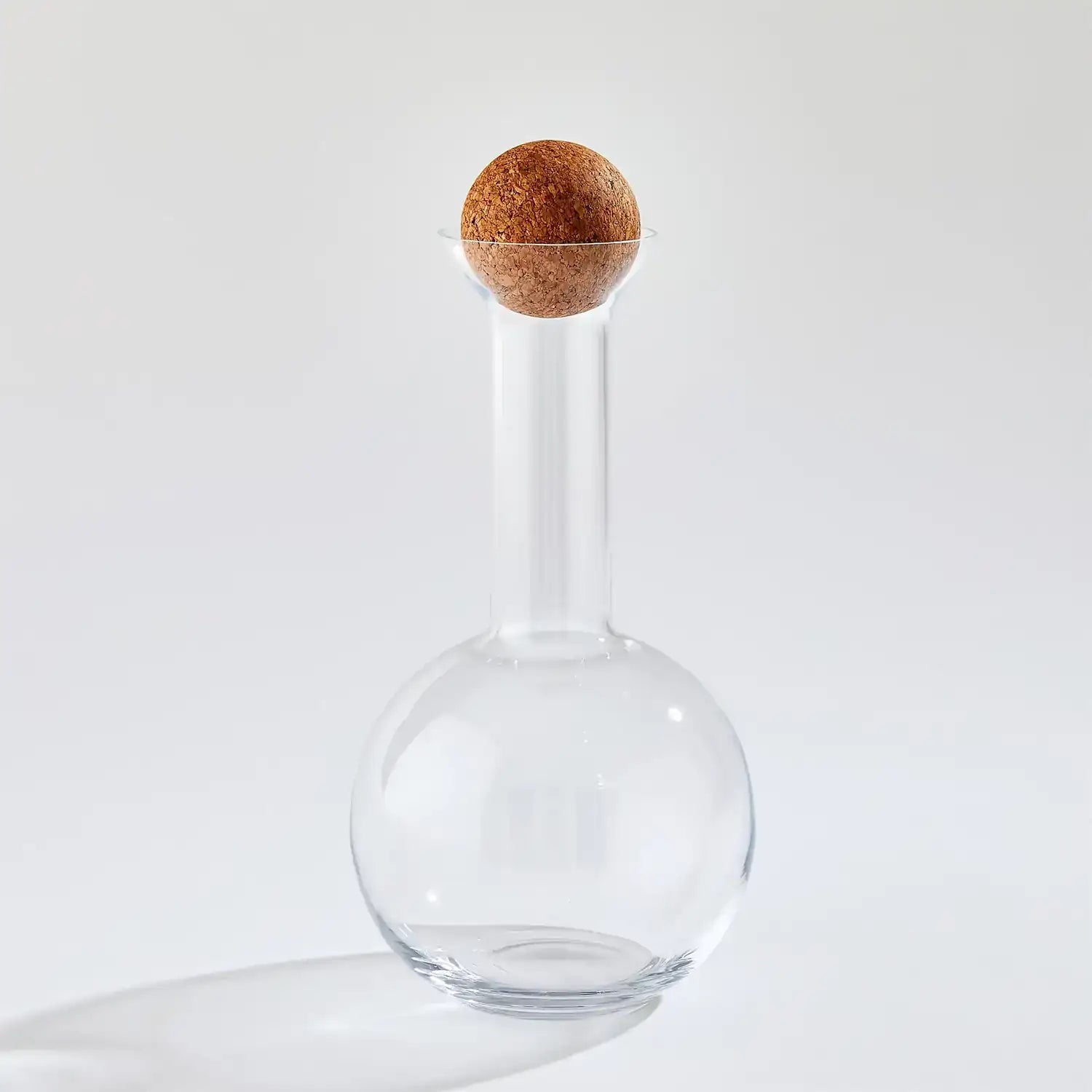 GLOBAL VIEWS CHEMISTRY ROUND DECANTER W/CORK STOPPER - Decorative Accents