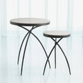 GLOBAL VIEWS TRIPOD TABLE W/GREY MARBLE TOP - Side