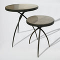 GLOBAL VIEWS TRIPOD TABLE W/GREY MARBLE TOP - Side