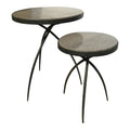 GLOBAL VIEWS TRIPOD TABLE W/GREY MARBLE TOP - Side