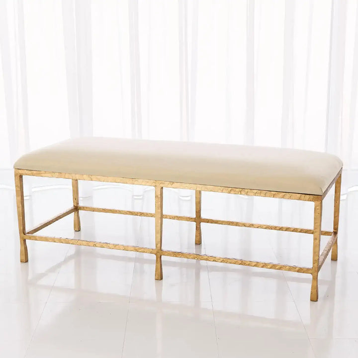 GLOBAL VIEWS QUAD POD BENCH W/MUSLIN CUSHION - Benches, Ottoman, Stools