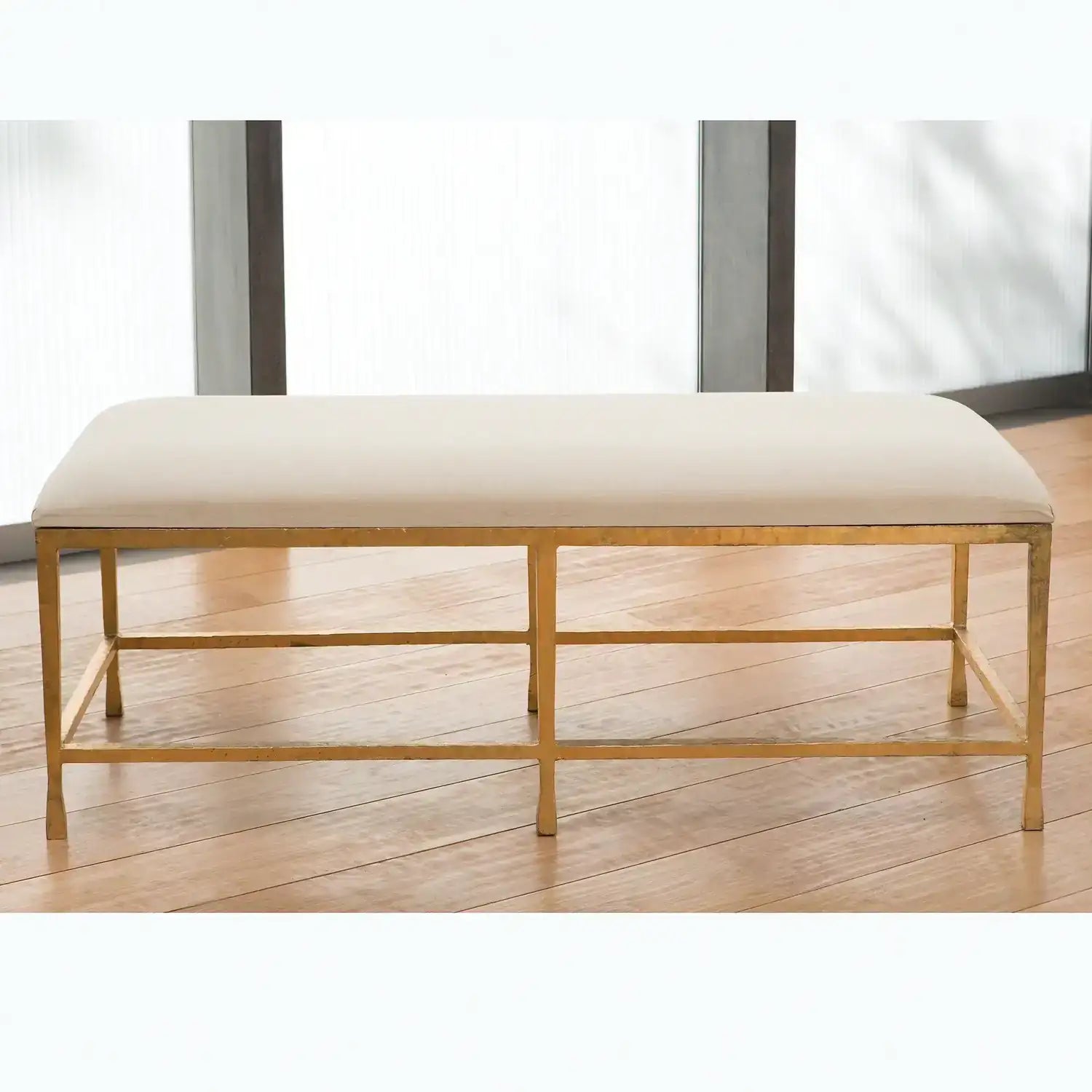 GLOBAL VIEWS QUAD POD BENCH W/MUSLIN CUSHION - Benches, Ottoman, Stools