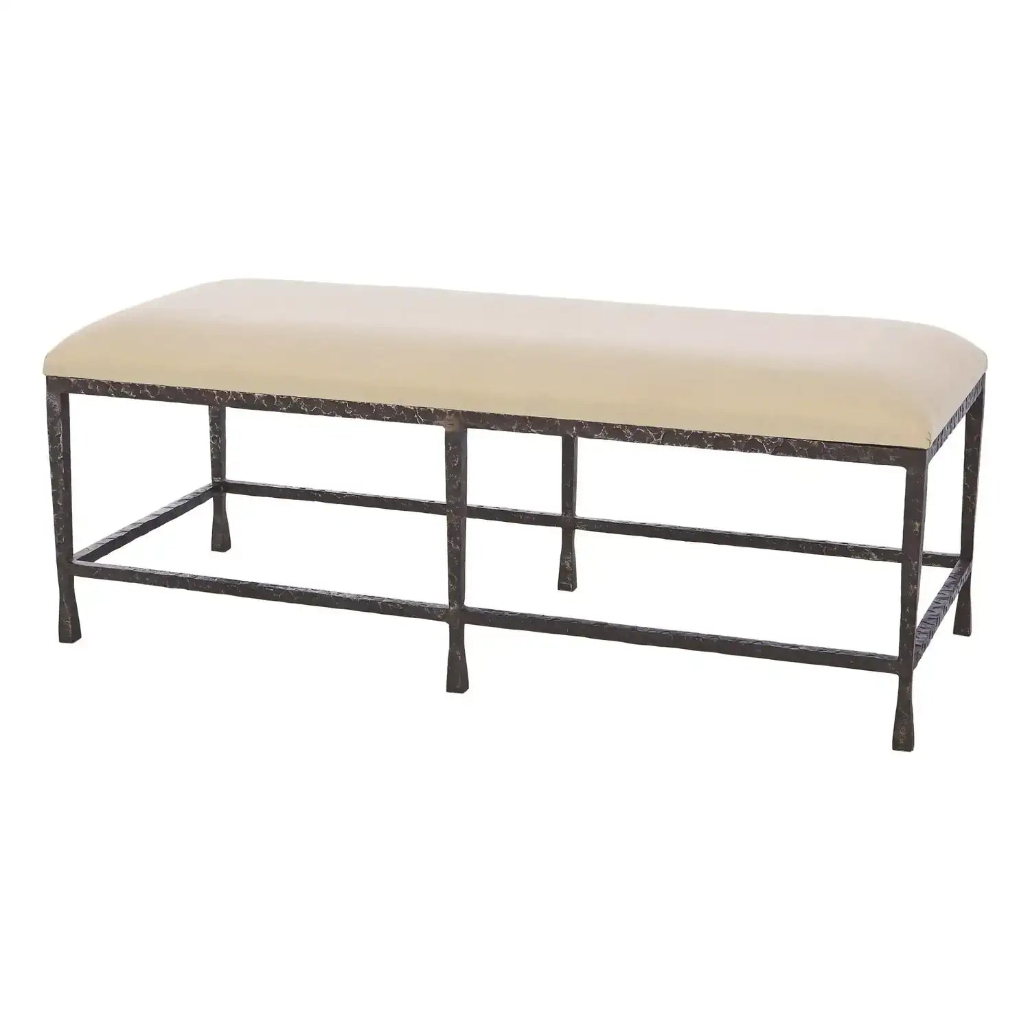 GLOBAL VIEWS QUAD POD BENCH W/MUSLIN CUSHION - Benches, Ottoman, Stools