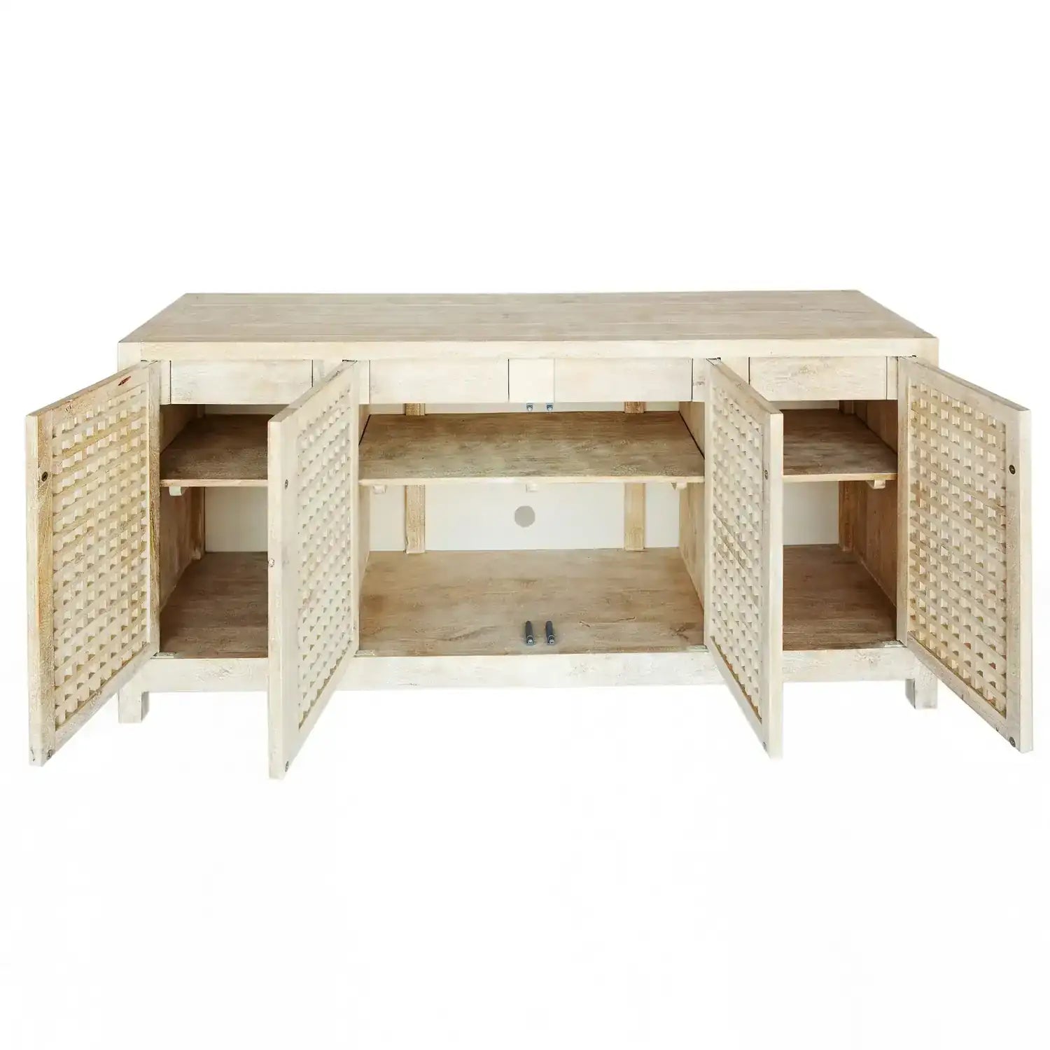 GLOBAL VIEWS DRIFTWOOD LATTICE CREDENZA - Cabinets & Bar