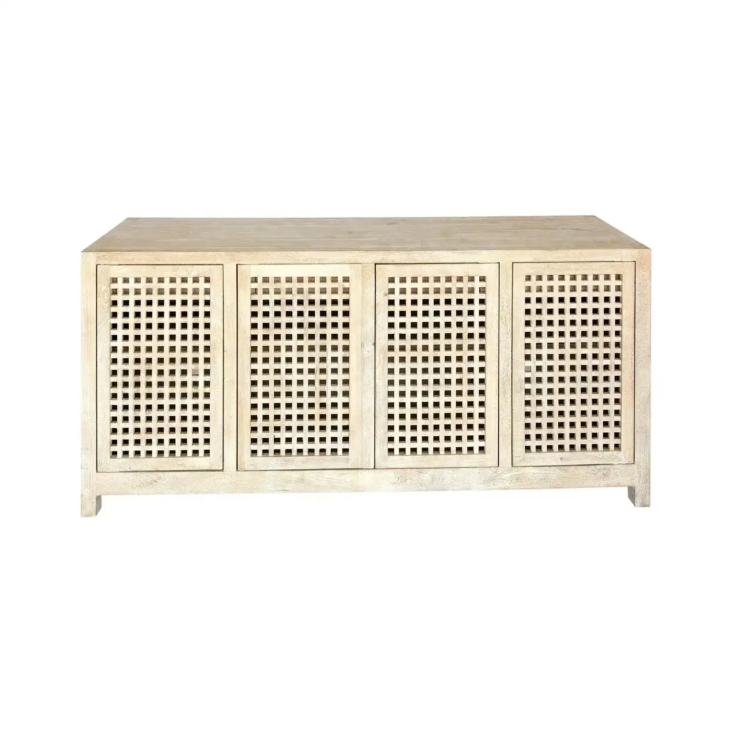 GLOBAL VIEWS DRIFTWOOD LATTICE CREDENZA - Cabinets & Bar