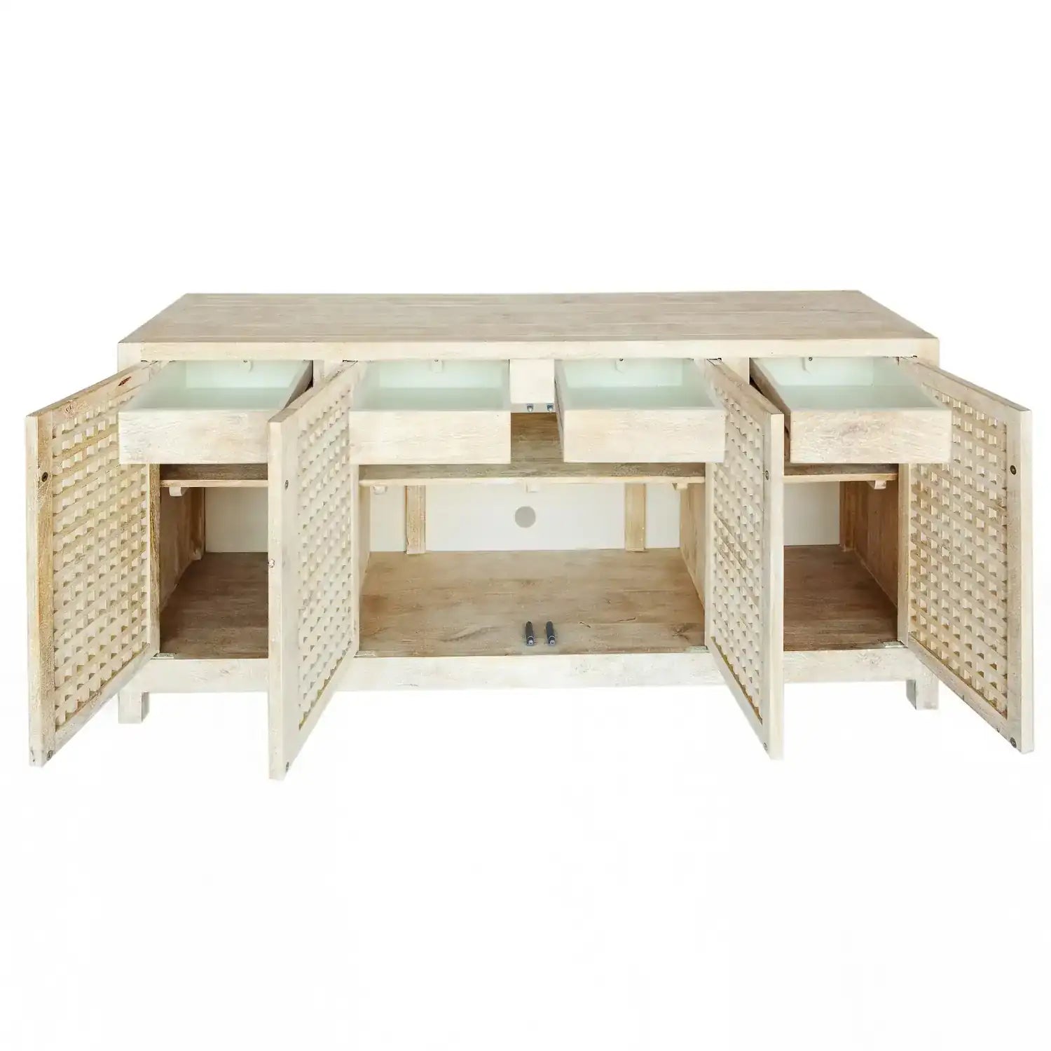 GLOBAL VIEWS DRIFTWOOD LATTICE CREDENZA - Cabinets & Bar