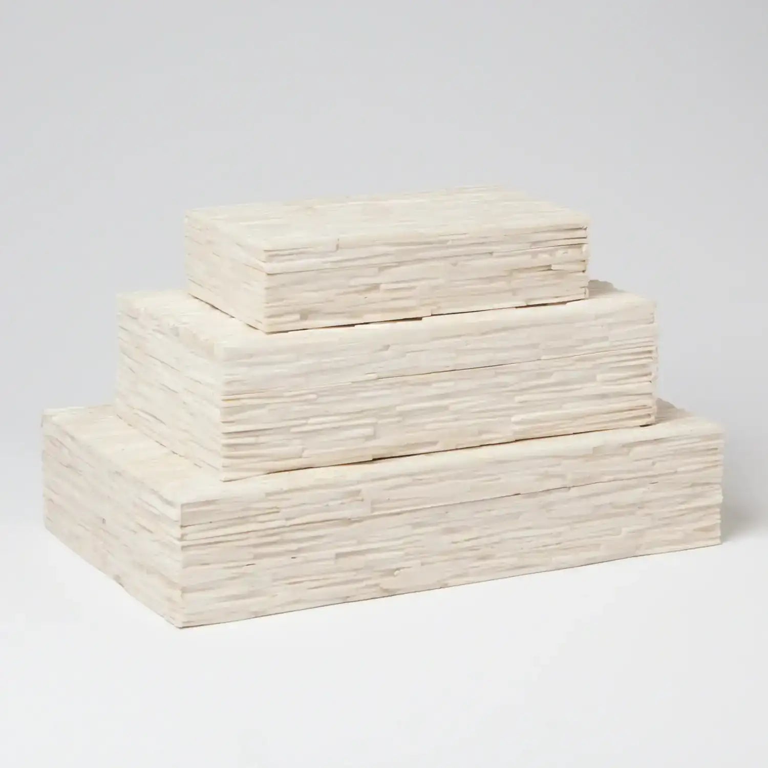 GLOBAL VIEWS CHISELED BONE STORAGE BOX - Decorative Accents