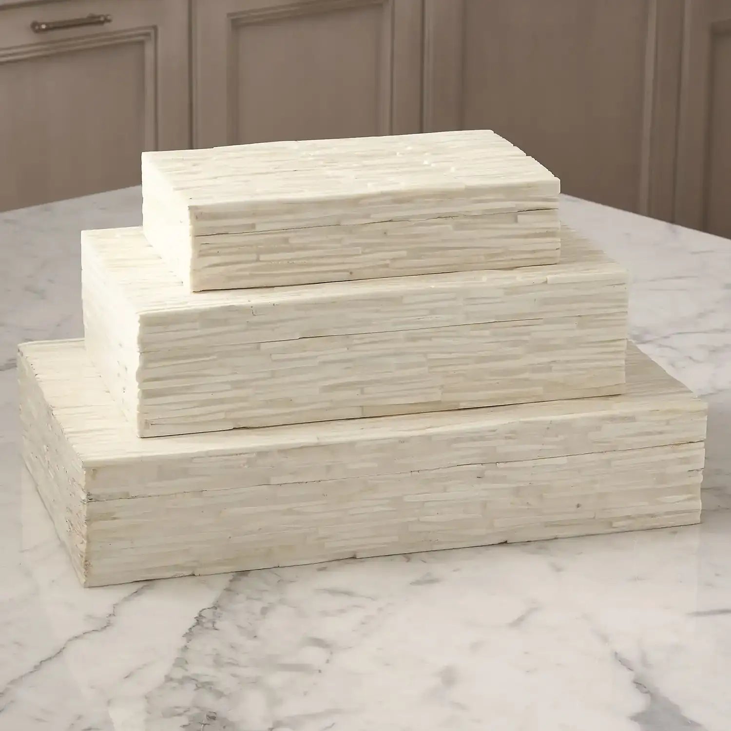 GLOBAL VIEWS CHISELED BONE STORAGE BOX - Decorative Accents