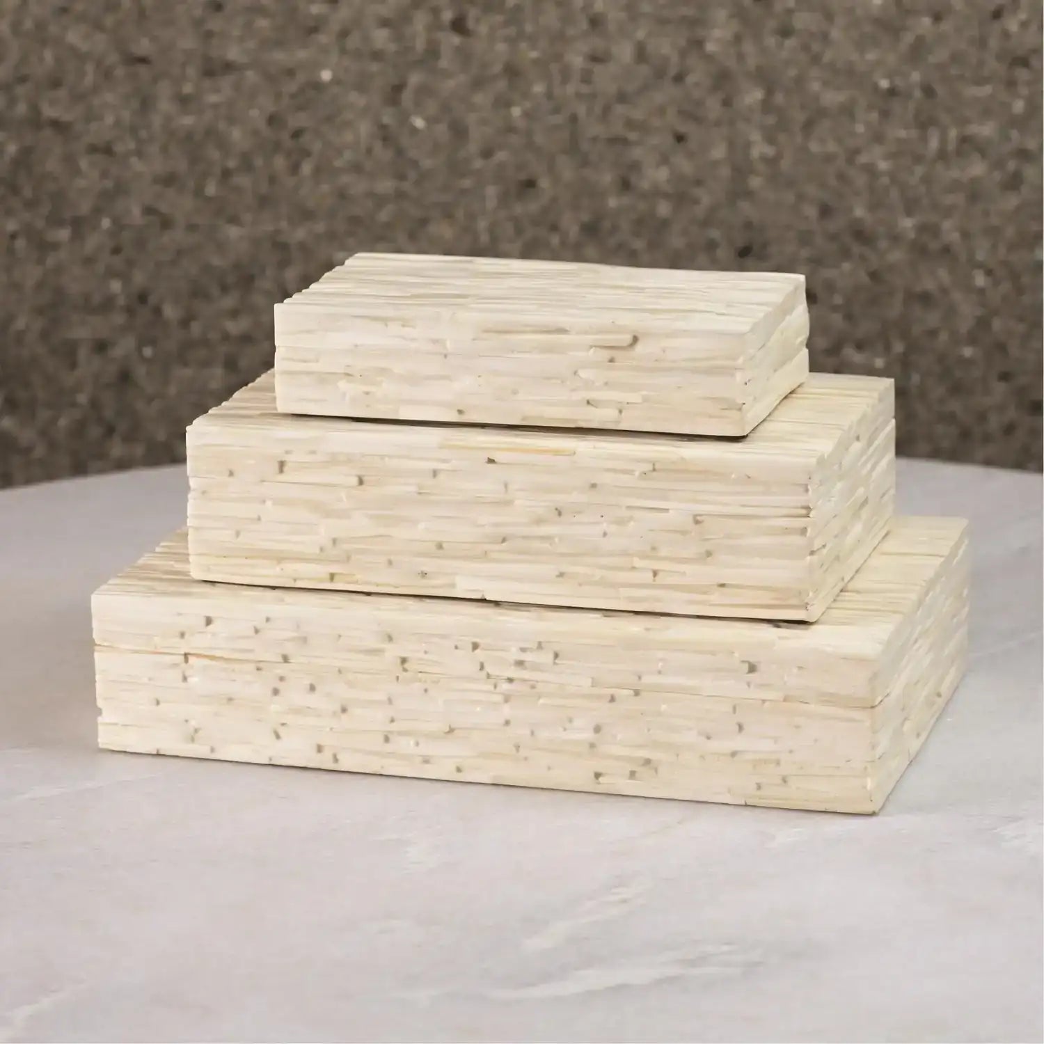 GLOBAL VIEWS CHISELED BONE STORAGE BOX - Decorative Accents