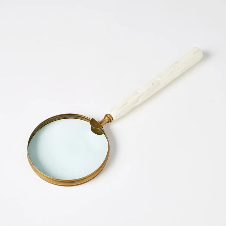 GLOBAL VIEWS CHISELED BONE MAGNIFYING GLASS - Decorative Accents