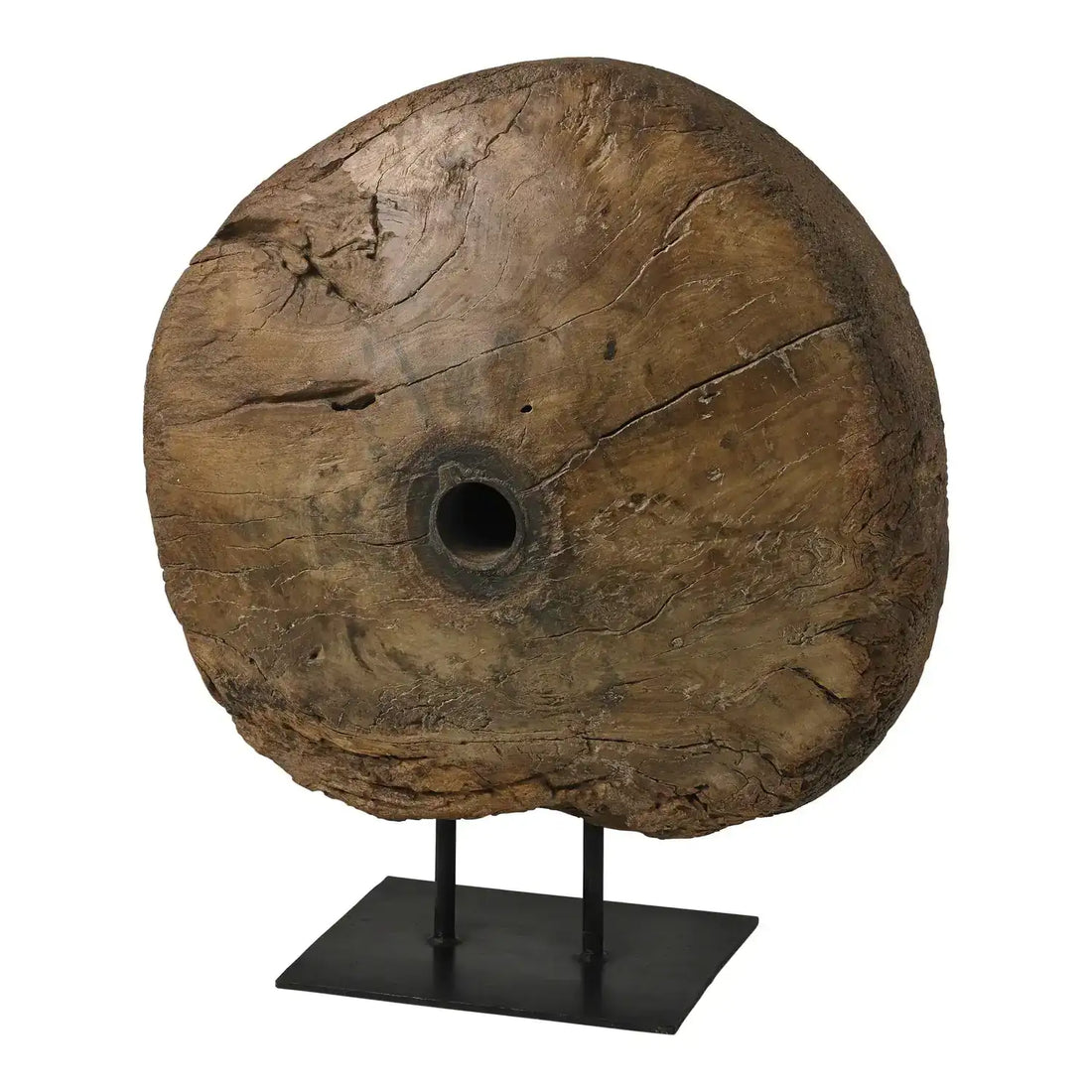 GLOBAL VIEWS ANTIQUE CART WHEEL ON STAND - Art