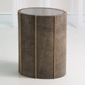 GLOBAL VIEWS CHURCHILL OVAL DRUM TABLE - Side